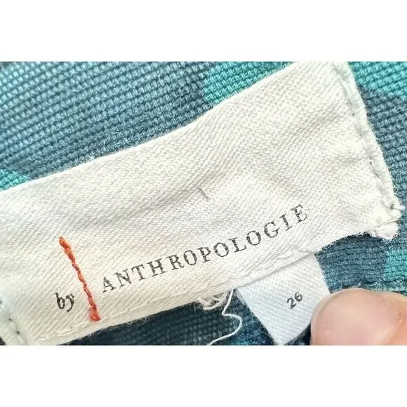 Anthropologie Women's Austin Cargo Pants Camo Straight Leg Crop Green Size 26 - Picture 4 of 4